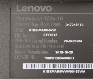 Lenovo ThinkVision T22v-10
