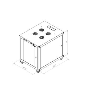 Комуникационен шкаф Formrack 19" Free standing rack 42U 600/800mm, height: 2096 mm, loading capacity: 600 kg, front tempered glass door, openable locking sides and back (does not include castor/feet group)