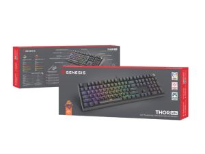 Клавиатура Genesis Mechanical Gaming Keyboard Thor 404 Black RGB Backlight Outemu Peach Silent, US Layout