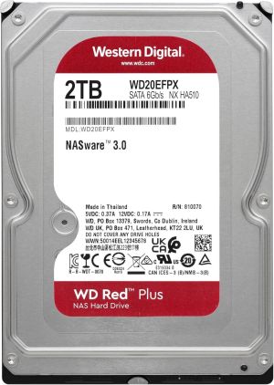 Хард диск WD Red PLUS NAS, 2TB, 5400rpm, 128MB, SATA 3