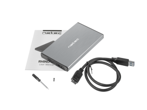 Чекмедже за SSD/HDD 2.5’’, Natec Rhino Go, USB 3.0, Сив