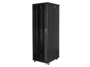 Комуникационен шкаф Lanberg rack cabinet 19" free-standing 42U / 600x1000 self-assembly flat pack, black
