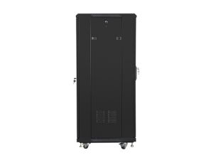 Комуникационен шкаф Lanberg rack cabinet 19" free-standing 27U / 600x600 self-assembly flat pack, black