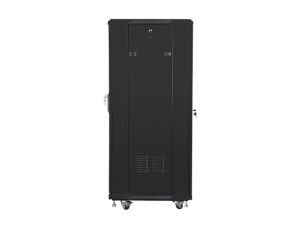 Комуникационен шкаф Lanberg rack cabinet 19" free-standing 27U / 600x600 self-assembly flat pack, black