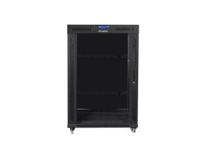 Комуникационен шкаф Lanberg rack cabinet 19" free-standing 22U/800x1000 (flat pack) with mesh door lcd black v2