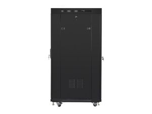 Комуникационен шкаф Lanberg rack cabinet 19" free-standing 27U / 600x800 self-assembly flat pack with glass door LCD, black