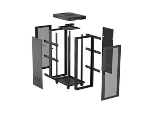 Комуникационен шкаф Lanberg rack cabinet 19" free-standing 32U/600X600 (FLAT PACK) with mesh door LCD black