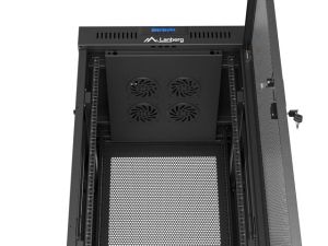 Комуникационен шкаф Lanberg rack cabinet 19" free-standing 32U/600X600 (FLAT PACK) with mesh door LCD black
