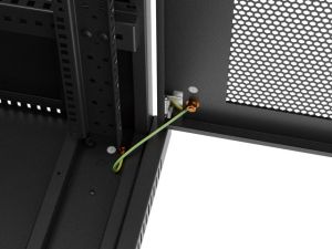 Комуникационен шкаф Lanberg rack cabinet 19" free-standing 32U/600X800 (FLAT PACK) with mesh door LCD black