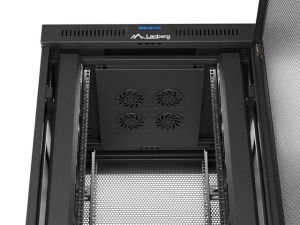 Комуникационен шкаф Lanberg rack cabinet 19" free-standing 37U/600X800 (FLAT PACK) with mesh door LCD black