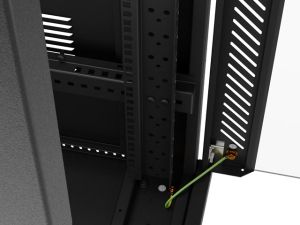 Комуникационен шкаф Lanberg rack cabinet 19" free-standing 32U/600X1000 (FLAT PACK) with glass door LCD black