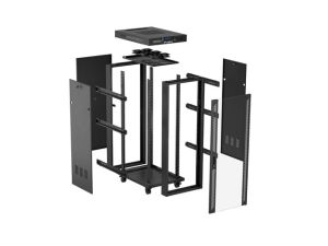 Комуникационен шкаф Lanberg rack cabinet 19" free-standing 32U/600X1000 (FLAT PACK) with glass door LCD black