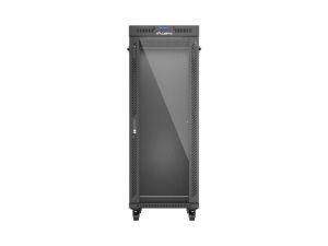 Комуникационен шкаф Lanberg rack cabinet 19" free-standing 32U/600X1000 (FLAT PACK) with glass door LCD black