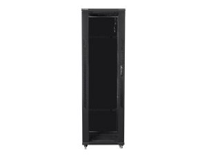 Комуникационен шкаф Lanberg rack cabinet 19" free-standing 42U / 800x1000 self-assembly flat pack, black