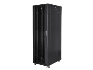 Комуникационен шкаф Lanberg rack cabinet 19" free-standing 42U / 800x1000 self-assembly flat pack, black