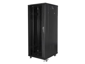 Комуникационен шкаф Lanberg rack cabinet 19" free-standing 32U / 600x800 self-assembly flat pack, black