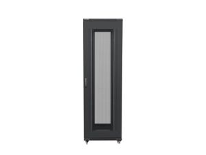 Комуникационен шкаф Lanberg rack cabinet 19" free-standing 42U / 800x800 self-assembly flat pack with mesh door, black