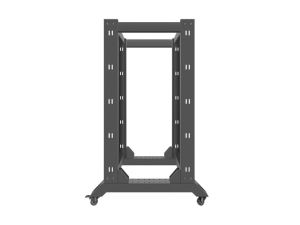 Комуникационен шкаф Lanberg open rack 22U 600x800, black