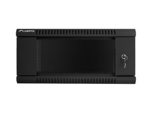 Комуникационен шкаф Lanberg rack cabinet 19" wall-mount 4U / 600x450 for self-assembly (flat pack), black