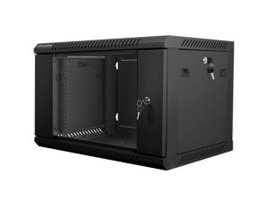Комуникационен шкаф Lanberg rack cabinet 19" wall-mount 6U / 600x450 for self-assembly (flat pack), black