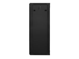 Комуникационен шкаф Lanberg rack cabinet 19" wall-mount 27U / 600x450 for self-assembly (flat pack), black