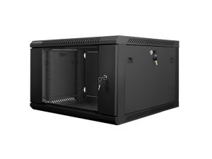 Комуникационен шкаф Lanberg rack cabinet 19" wall-mount 6U / 600x600 for self-assembly (flat pack), black