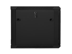 Комуникационен шкаф Lanberg rack cabinet 19" wall-mount 9U / 600x600 for self-assembly (flat pack), black