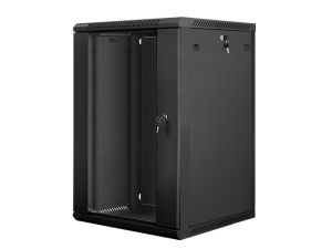 Комуникационен шкаф Lanberg rack cabinet 19" wall-mount 18U / 600x600 for self-assembly (flat pack), black