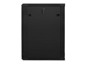 Комуникационен шкаф Lanberg rack cabinet 19" wall-mount 18U / 600x600 for self-assembly (flat pack), black