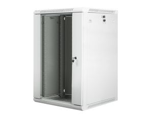 Комуникационен шкаф Lanberg rack cabinet 19" wall-mount 18U / 600x600 for self-assembly (flat pack), grey