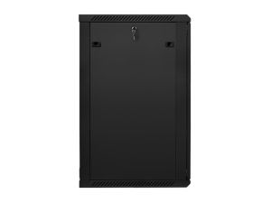 Комуникационен шкаф Lanberg rack cabinet 19" wall-mount 22U / 600x600 for self-assembly (flat pack), black