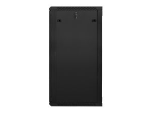 Комуникационен шкаф Lanberg rack cabinet 19" wall-mount 27U / 600x600 for self-assembly (flat pack), black