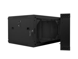 Комуникационен шкаф Lanberg rack cabinet 19" double-section wall-mount 6U / 600x600 for self-assembly (flat pack), black