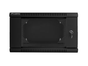 Комуникационен шкаф Lanberg rack cabinet 19" double-section wall-mount 6U / 600x600 for self-assembly (flat pack), black
