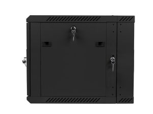 Комуникационен шкаф Lanberg rack cabinet 19" double-section wall-mount 9U / 600x600 for self-assembly (flat pack), black
