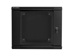 Комуникационен шкаф Lanberg rack cabinet 19" double-section wall-mount 9U / 600x600 for self-assembly (flat pack), black