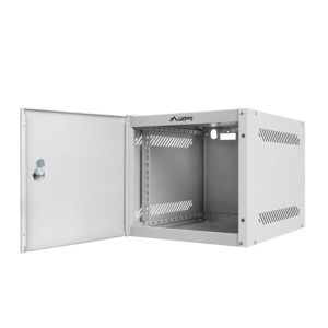 Комуникационен шкаф Lanberg rack cabinet 10" wall-mount 4U / 280x310 for self-assembly (flat pack) with metal door, grey