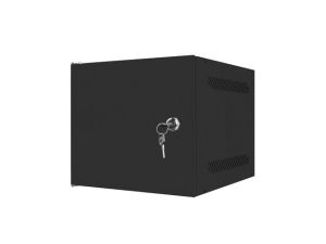 Комуникационен шкаф Lanberg rack cabinet 10" wall-mount 6U / 280x310 for self-assembly with metal door (flat pack), black