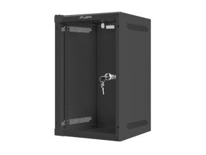 Комуникационен шкаф Lanberg rack cabinet 10" wall-mount 9U / 280x310 for self-assembly (flat pack), black