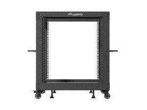 Комуникационен шкаф Lanberg open rack 19" 12U 600x600-1100 adjustable black