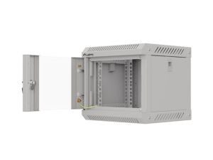 Комуникационен шкаф Lanberg rack cabinet 10" wall-mount 4U/300x300 (flat pack) with glass door grey