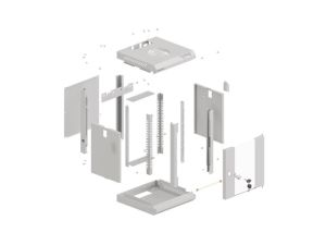 Комуникационен шкаф Lanberg rack cabinet 10" wall-mount 4U/300x300 (flat pack) with glass door grey