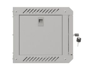 Комуникационен шкаф Lanberg rack cabinet 10" wall-mount 4U/300x300 (flat pack) with glass door grey