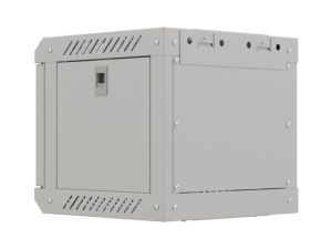 Комуникационен шкаф Lanberg rack cabinet 10" wall-mount 4U/300x300 (flat pack) with glass door grey