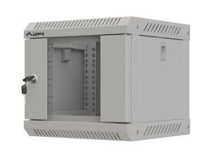 Комуникационен шкаф Lanberg rack cabinet 10" wall-mount 4U/300x300 (flat pack) with glass door grey