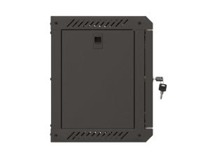 Комуникационен шкаф Lanberg rack cabinet 10" wall-mount 6U/300x300 (flat pack) with glass door black
