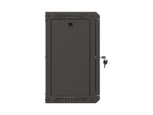 Комуникационен шкаф Lanberg rack cabinet 10" wall-mount 9U/300x300 (flat pack) with glass door black