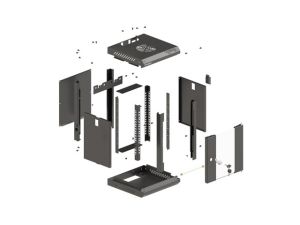 Комуникационен шкаф Lanberg rack cabinet 10" wall-mount 9U/300x300 (flat pack) with glass door black