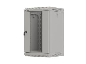 Комуникационен шкаф Lanberg rack cabinet 10" wall-mount 9U/300x300 (flat pack) with glass door grey