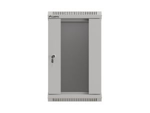 Комуникационен шкаф Lanberg rack cabinet 10" wall-mount 9U/300x300 (flat pack) with glass door grey